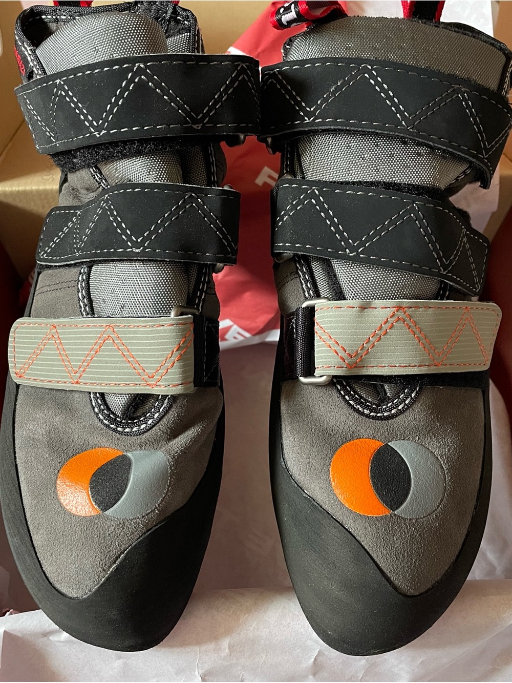 Five Ten Men's Rock Climbing Shoes in Black and Gray with Orange Accent-NWT